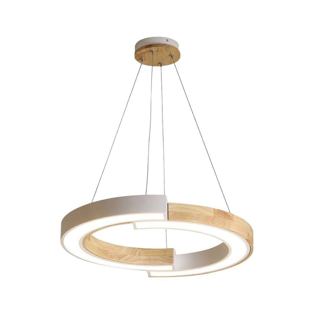 V-TAC Lampadario LED a Sospensione con 2 Mezzaluna 32W in Legno Colore Bianco 3000K V-TAC Lampadario LED a Sospensione con 2 Mezzaluna 32W in Legno Colore Bianco 3000K
